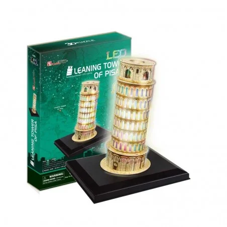 Torre de Pisa com luzes LED Modelo 3D