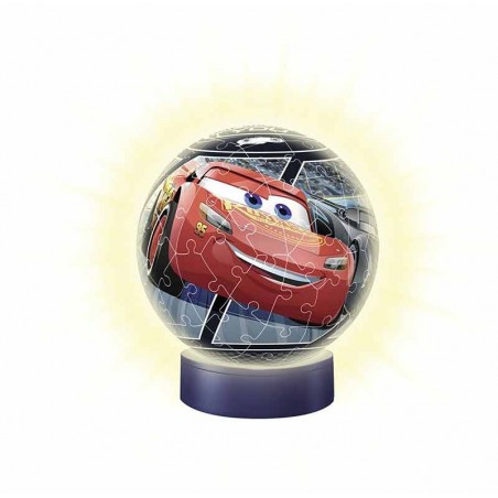 Lâmpada 3D de bola de quebra-cabeça de carros 3