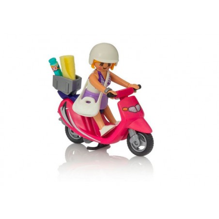 Mulher Playmobil com Scooter
