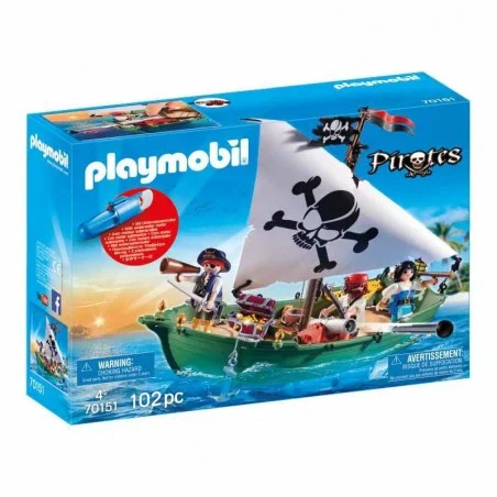 Navio pirata Playmobil Pirates com motor