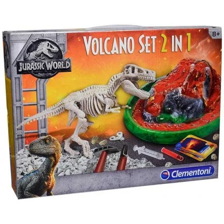 Vulcão e TRex do conjunto Jurassic World