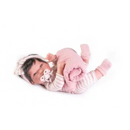 Bonecos Toneta Bebê Recém-nascido Antonio Juan com Cobertor e