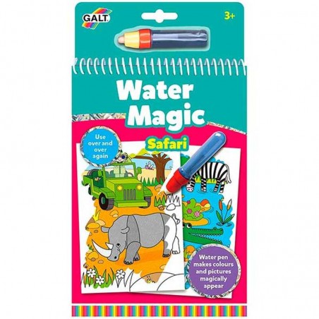 Livro de colorir água mágica Safari Diset